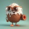 3D cute coconut cartoon character