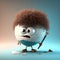 3D cute coconut cartoon character