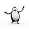 3d cute happy penguin singing and dancing