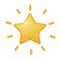 3d cute shiny yellow golden star for mark point score review for feedback achievement reputation