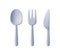 3D Cutlery icon. Spoon, forks, knife. Restaurant business concept, vector illustration 3D icons set.