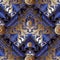 3d Damask floral rhombus seamless pattern.