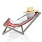 3D deckchair, sunbathing concept