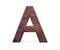 3D decorative Brown polished wooden Alphabet, capital letter A.