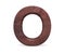 3D decorative Brown polished wooden Alphabet, capital letter O.