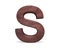 3D decorative Brown polished wooden Alphabet, capital letter S.