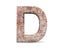 3D decorative Letter from an old rusty metal Alphabet, capital letter D.