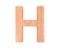 3D decorative wood Alphabet, capital letter H.