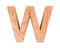 3D decorative wood Alphabet, capital letter W.