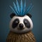 3d Design Panda Bear With Feathers - Unique And Creative Figurine