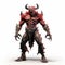 3d Devil Illustration With Big Horns In Cryengine Style