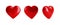 3d Different Red Hearts Set . Vector