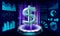 3D digital dollar currency. USA America finance e-banking wallet. Low poly model money profit loan cloud computing. Data