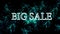 3D digital network. Sign `Big Sale`