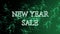 3D digital network. Sign `New Year Sale`