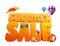 3D Dimensional Summer Sale Title Words in White Background