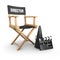 3d Directors chair on film set