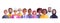 3D diverse people avatar set, business person vector group, multicultural character student crowd.