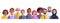 3D diverse people avatar set, vector business person group, multicultural character student crowd.