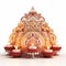 3d Diwali: Traditional Indian Lighting Decoration On White Background