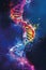 3D DNA Double Helix Strand – A Fascinating Dive into Medical Research, Genetical Biology, Scientific Visualization