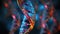 3D DNA molecules, illustrating the intricate structure of life\\\'s genetic blueprint in vibrant colors