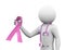 3d doctor holding pink breast cancer ribbon