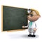 3d Doctor teaches at the chalkboard