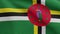 3D, Dominican flag waving on wind. Dominica banner blowing soft silk