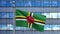 3D, Dominican flag waving on wind. Dominica banner blowing soft silk