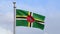 3D, Dominican flag waving on wind. Dominica banner blowing soft silk