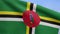 3D, Dominican flag waving on wind. Dominica banner blowing soft silk