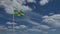 3D, Dominican flag waving on wind. Dominica banner blowing soft silk