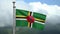 3D, Dominican flag waving on wind. Dominica banner blowing soft silk