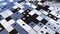3d domino background. Animation. Flat background of surface consisting of dominoes. Checkerboard surface made of