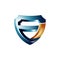 3D E- F Letter Strong Guard Protection Modern Logo