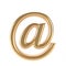 3d e-mail symbol gold - email address icon e-mail Golden metal - 3d