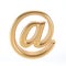 3d e-mail symbol gold - email address icon web button - at sign Concept of e-mail Golden metal - 3d illustration