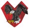 3d eagle and red heart