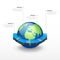 3D earth globe with four option part for Business Infographic concept.