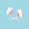 3d Easter bunny ears isolated. render white hare ears . Funny 3d cartoon rabbit ears band for costume