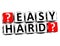 3D Easy Hard Button Click Here Block Text