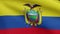 3D, Ecuadorian flag waving on wind. Closeup Ecuador banner blowing soft silk
