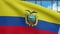 3D, Ecuadorian flag waving on wind. Closeup Ecuador banner blowing soft silk