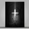 3d effect cross  mourning card isolated on grey background