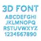 3D Effect Pixel Stereo Font Vector. Distortion Numerals And Letters. Illustration