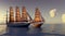 3d effect - sailing ships ai-generated