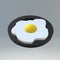 3d egg yolk with black fried yellow