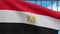 3D, Egyptian flag waving on wind. Close up of Egypt banner blowing soft silk