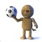 3d Egyptian mummy monster loves football